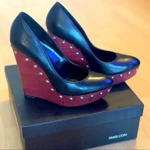 Donald J Pliner ELIZA Platform Studded Wedge Sz 8